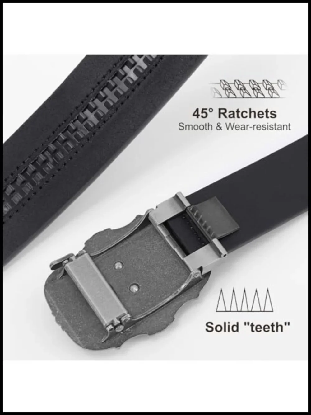 Men's Western Ratchet Cowboy Belt with Automatic Buckle, Adjustable Leather